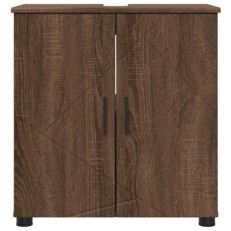 vidaXL Fürdőszoba Székény ajtóval barna tölgy 61 x 35 x 64 cm Faanyag