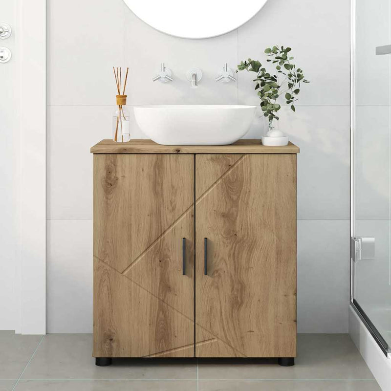vidaXL Fürdőszoba Székény kézműves tölgy 61 x 35 x 64 cm Faanyag