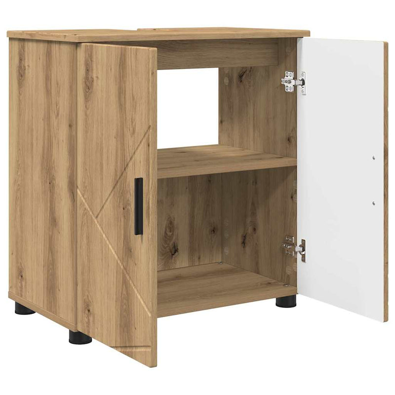 vidaXL Fürdőszoba Székény kézműves tölgy 61 x 35 x 64 cm Faanyag