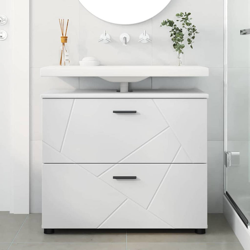 vidaXL Fürdőszoba Székény fiókkal Fehér 76.5 x 35 x 64 cm Faanyag