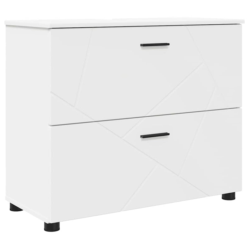 vidaXL Fürdőszoba Székény fiókkal Fehér 76.5 x 35 x 64 cm Faanyag