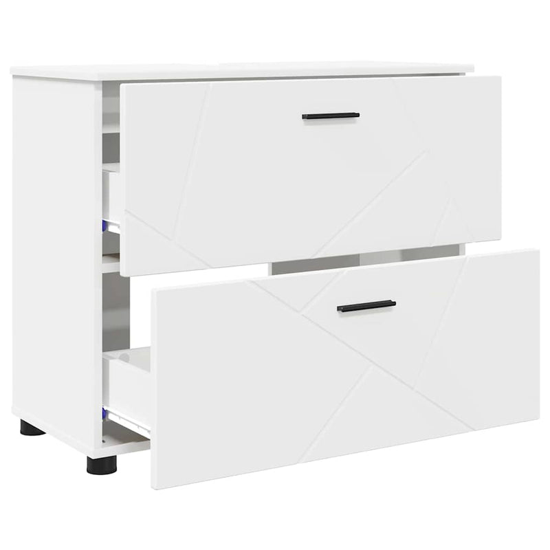 vidaXL Fürdőszoba Székény fiókkal Fehér 76.5 x 35 x 64 cm Faanyag
