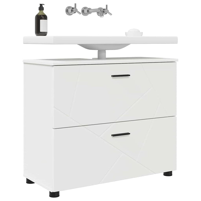 vidaXL Fürdőszoba Székény fiókkal Fehér 76.5 x 35 x 64 cm Faanyag