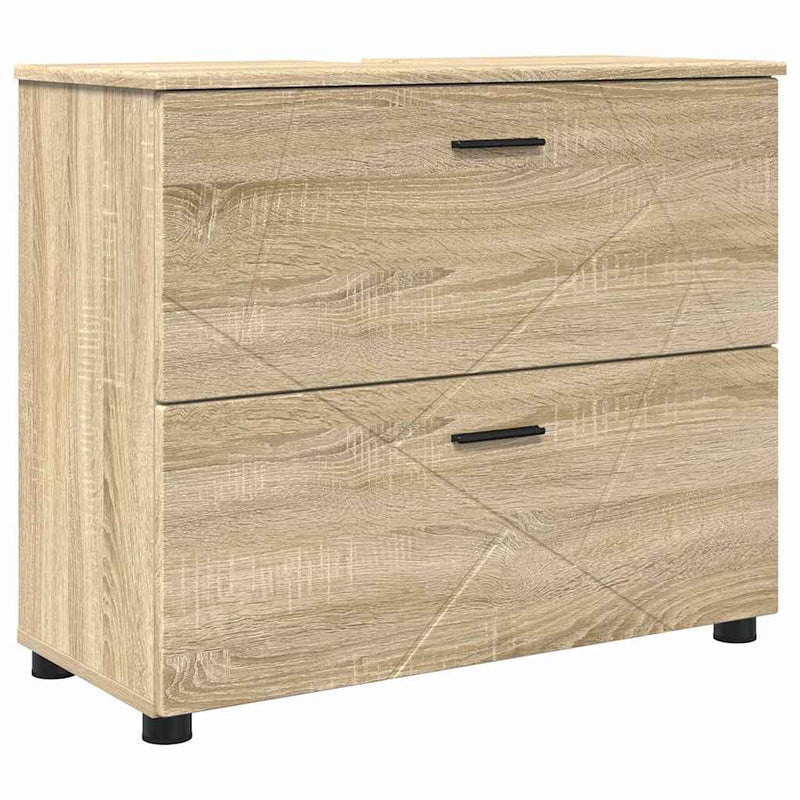 vidaXL Fürdőszoba Székény sonoma tölgy 76.5 x 35 x 64 cm Faanyag