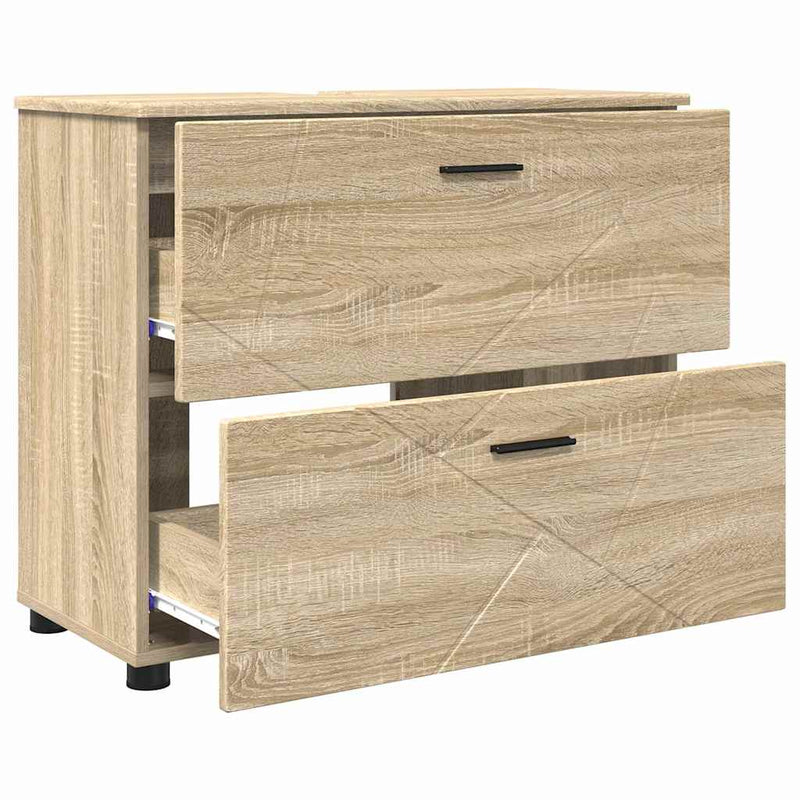 vidaXL Fürdőszoba Székény sonoma tölgy 76.5 x 35 x 64 cm Faanyag