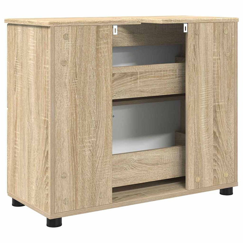 vidaXL Fürdőszoba Székény sonoma tölgy 76.5 x 35 x 64 cm Faanyag