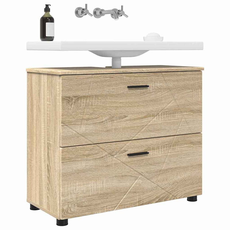 vidaXL Fürdőszoba Székény sonoma tölgy 76.5 x 35 x 64 cm Faanyag