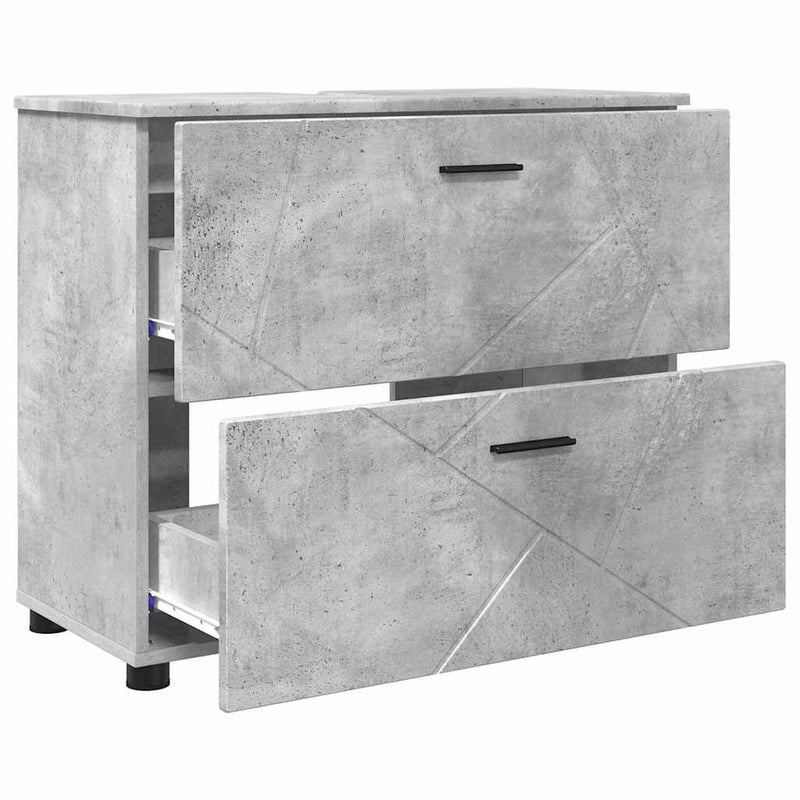 vidaXL Fürdőszoba Székény Beton szürke 76.5 x 35 x 64 cm Faanyag