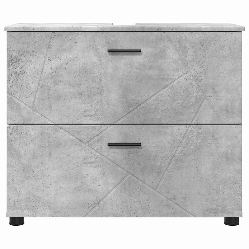 vidaXL Fürdőszoba Székény Beton szürke 76.5 x 35 x 64 cm Faanyag