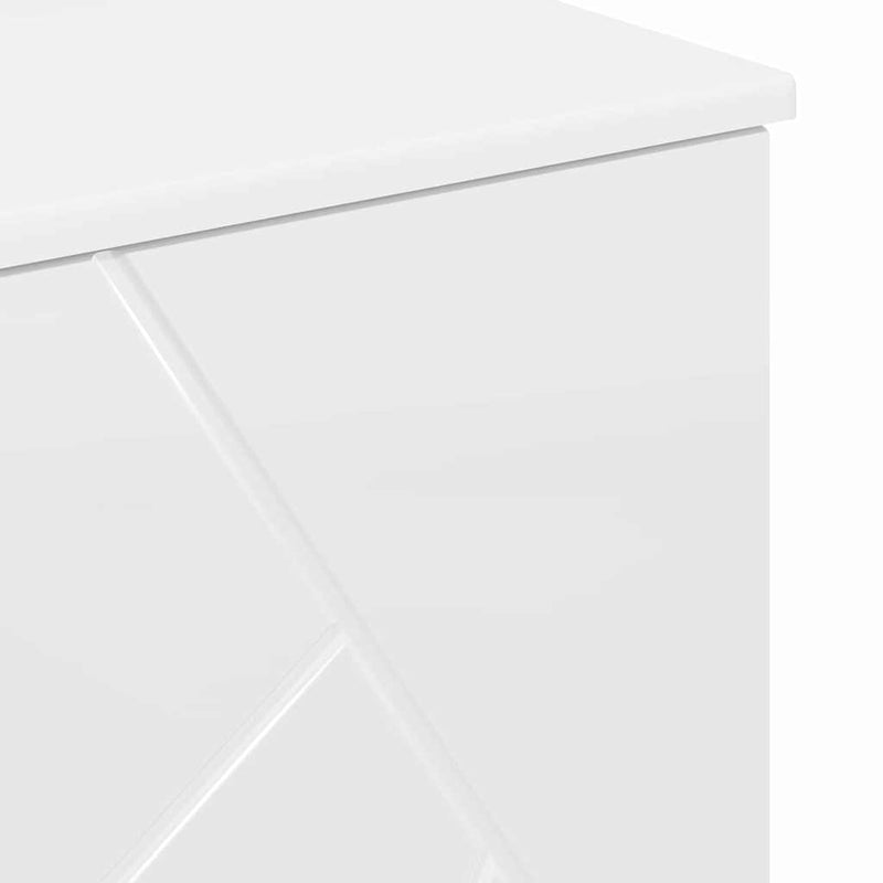vidaXL Fürdőszoba Székény Magasfényű fehér 76.5 x 35 x 64 cm Faanyag