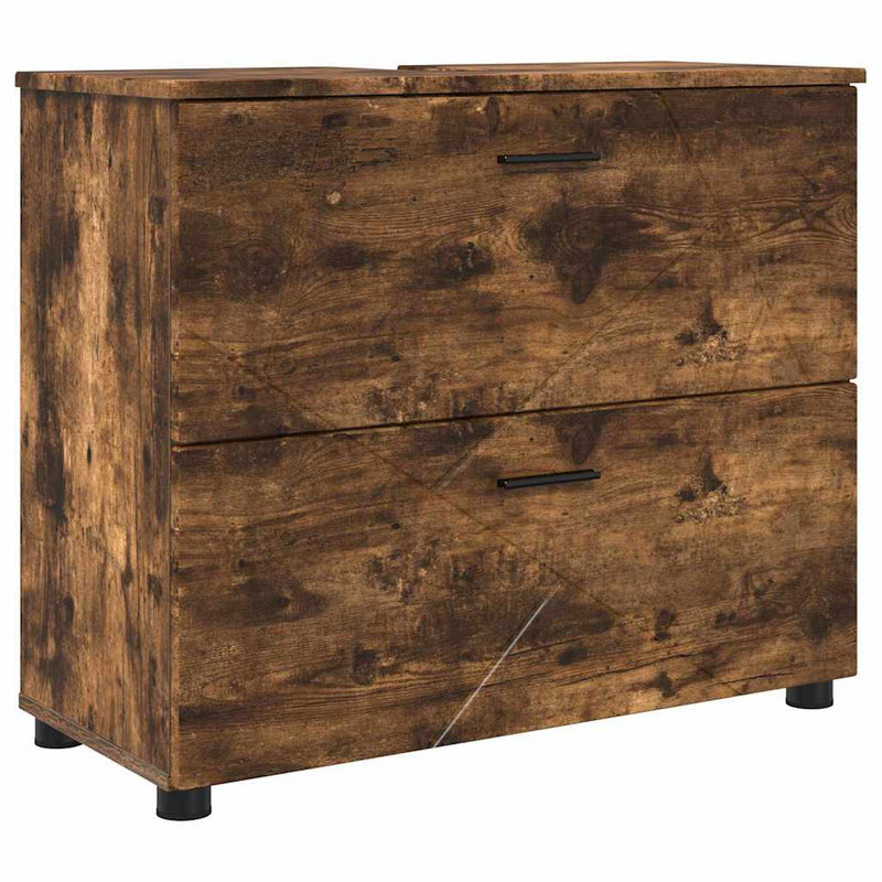 vidaXL Fürdőszoba Székény Füstölt tölgy 76.5 x 35 x 64 cm Faanyag