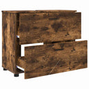 vidaXL Fürdőszoba Székény fiókkal Füstölt tölgy 76,5 x 35 x 64 cm