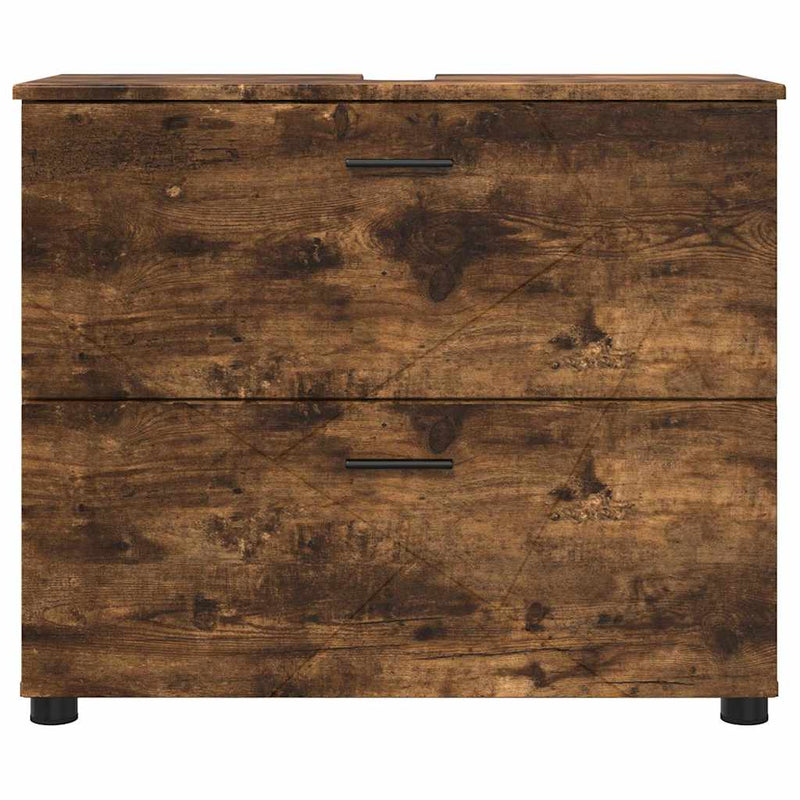 vidaXL Fürdőszoba Székény Füstölt tölgy 76.5 x 35 x 64 cm Faanyag