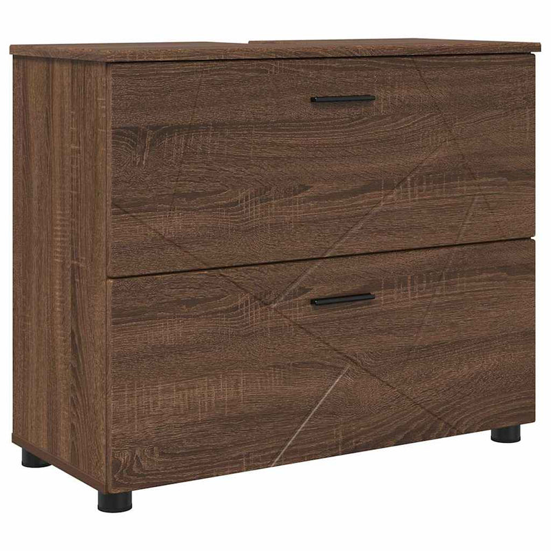 vidaXL Fürdőszoba Székény barna tölgy 76.5 x 35 x 64 cm Faanyag