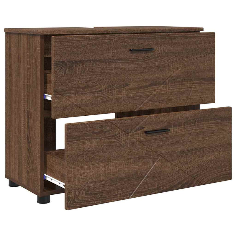 vidaXL Fürdőszoba Székény barna tölgy 76.5 x 35 x 64 cm Faanyag