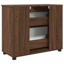 vidaXL Fürdőszoba Székény Barna Tölgy 76,5 x 35 x 64 cm Faanyag & Fém