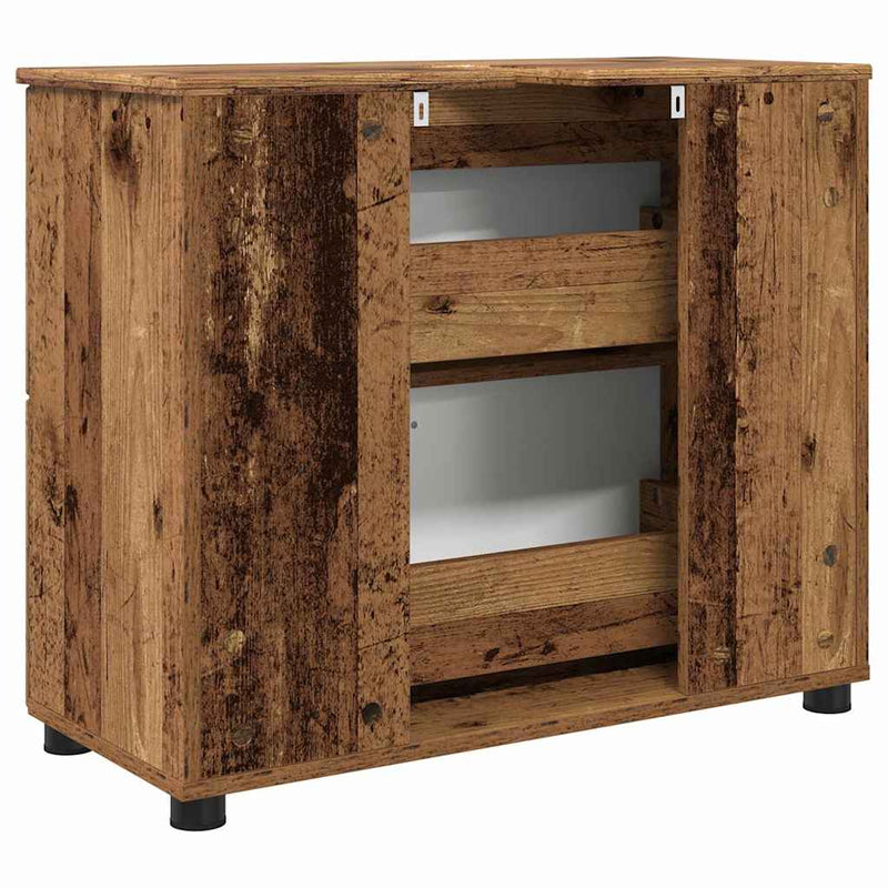 vidaXL Fürdőszoba Székény fiókkal Régi fa 76.5 x 35 x 64 cm Faanyag