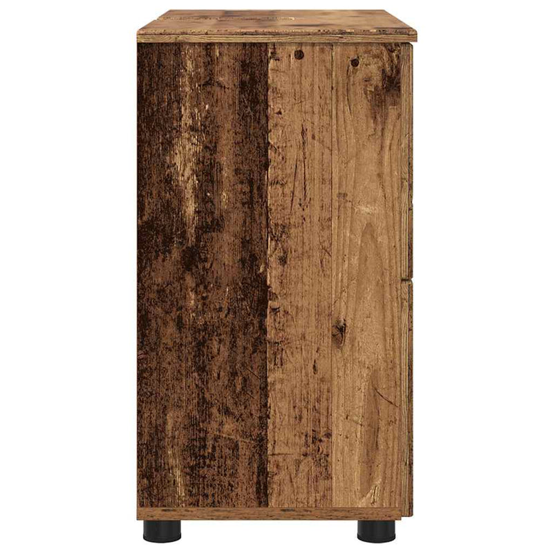 vidaXL Fürdőszoba Székény fiókkal Régi fa 76.5 x 35 x 64 cm Faanyag