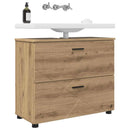 vidaXL Fürdőszoba Székény fiókkal Artisan tölgy 76,5 x 35 x 64 cm