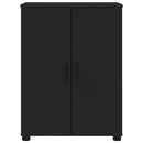 vidaXL Fürdőszoba Székény ajtóval Fekete 60 x 35 x 80 cm Faanyag & Fém