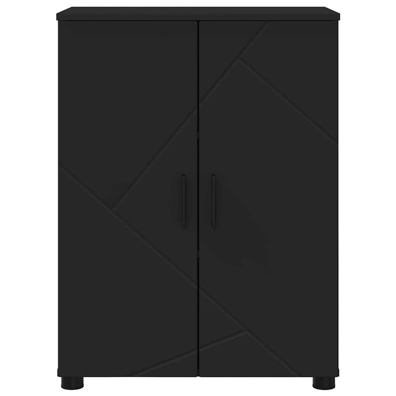 vidaXL Fürdőszoba Székény polcokkal Fekete 60 x 35 x 80 cm Faanyag