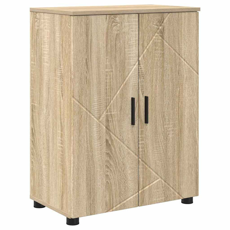 vidaXL Fürdőszoba Székény ajtóval sonoma tölgy 60 x 35 x 80 cm Faanyag