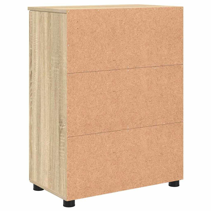 vidaXL Fürdőszoba Székény ajtóval sonoma tölgy 60 x 35 x 80 cm Faanyag