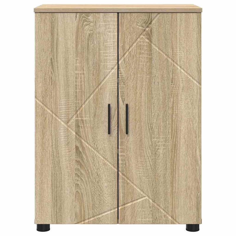 vidaXL Fürdőszoba Székény ajtóval sonoma tölgy 60 x 35 x 80 cm Faanyag