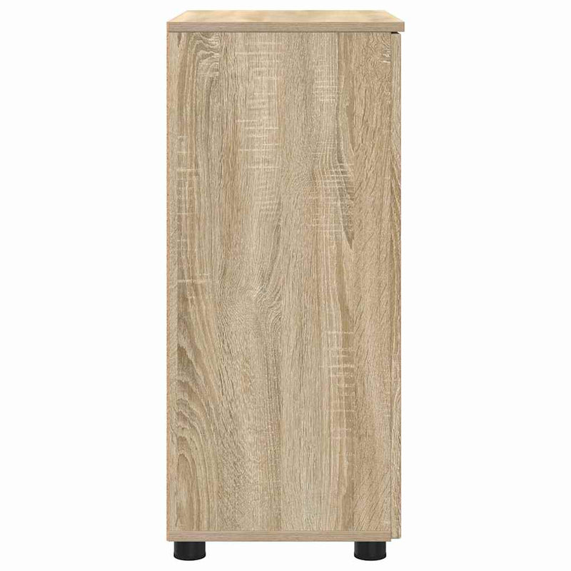 vidaXL Fürdőszoba Székény ajtóval sonoma tölgy 60 x 35 x 80 cm Faanyag