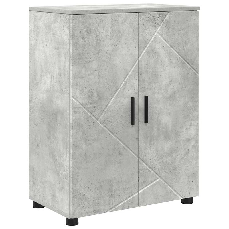 vidaXL Fürdőszoba Székény ajtóval Beton szürke 60 x 35 x 80 cm Faanyag