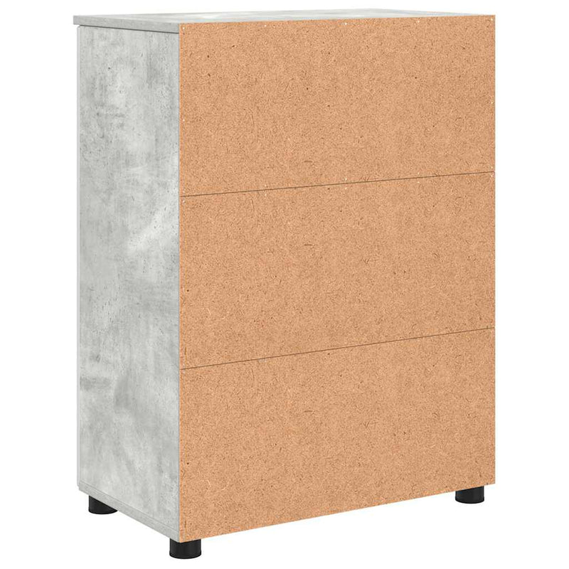 vidaXL Fürdőszoba Székény ajtóval Beton szürke 60 x 35 x 80 cm Faanyag