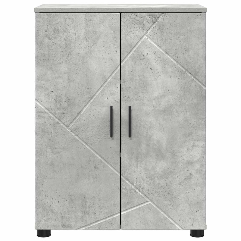 vidaXL Fürdőszoba Székény ajtóval Beton szürke 60 x 35 x 80 cm Faanyag