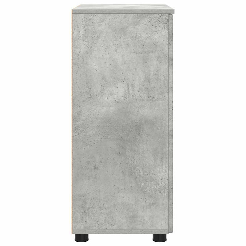 vidaXL Fürdőszoba Székény ajtóval Beton szürke 60 x 35 x 80 cm Faanyag