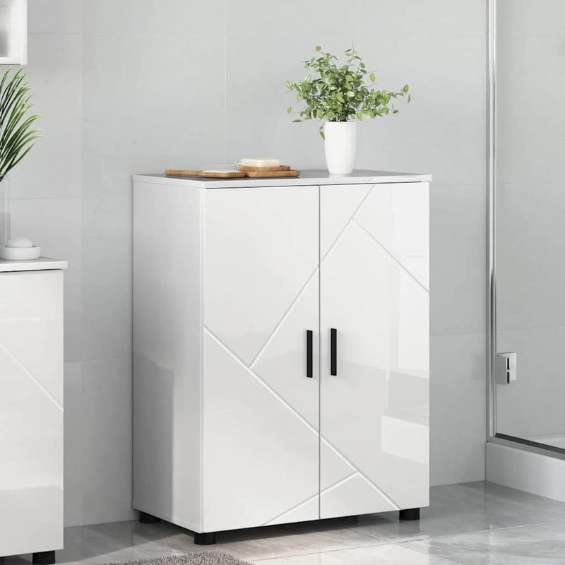 vidaXL Fürdőszoba Székény Magasfényű fehér 60 x 35 x 80 cm Faanyag