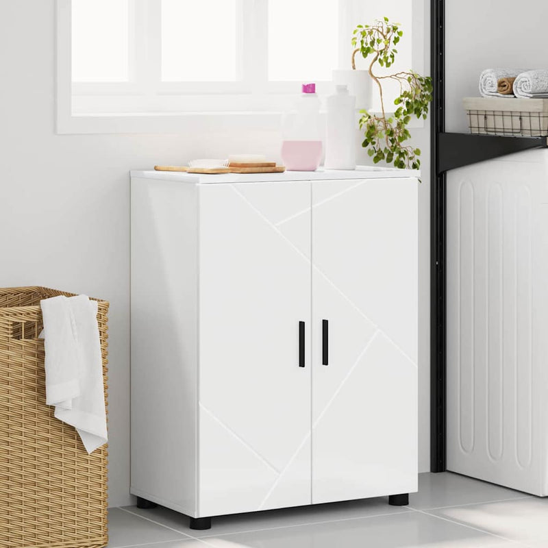 vidaXL Fürdőszoba Székény Magasfényű fehér 60 x 35 x 80 cm Faanyag