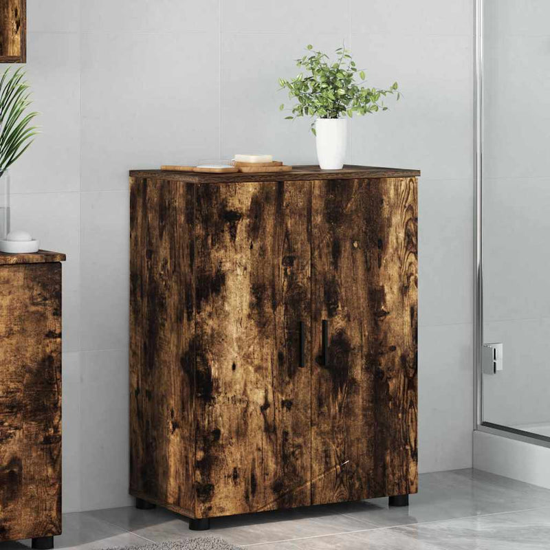 vidaXL Fürdőszoba Székény Füstölt tölgy 60 x 35 x 80 cm Faanyag