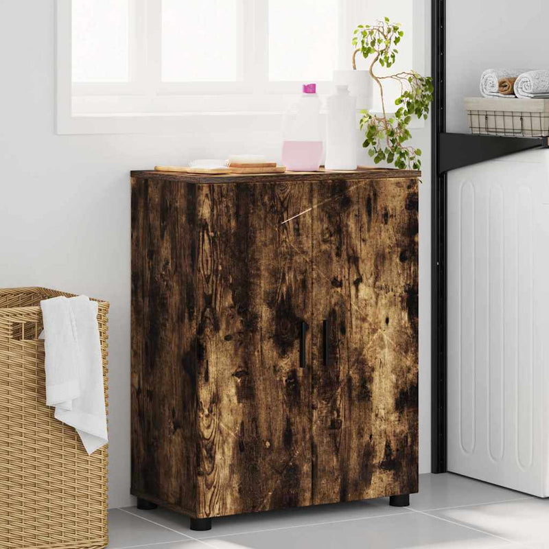 vidaXL Fürdőszoba Székény Füstölt tölgy 60 x 35 x 80 cm Faanyag