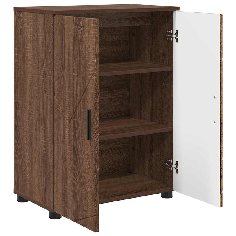 vidaXL Fürdőszoba Székény ajtóval barna tölgy 60 x 35 x 80 cm Faanyag