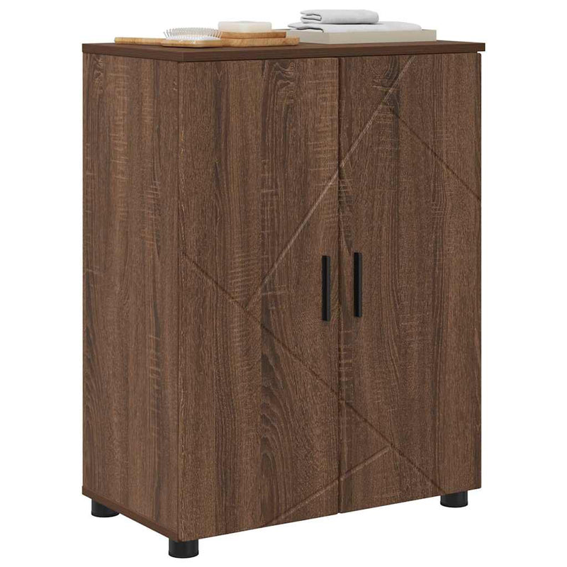 vidaXL Fürdőszoba Székény ajtóval barna tölgy 60 x 35 x 80 cm Faanyag