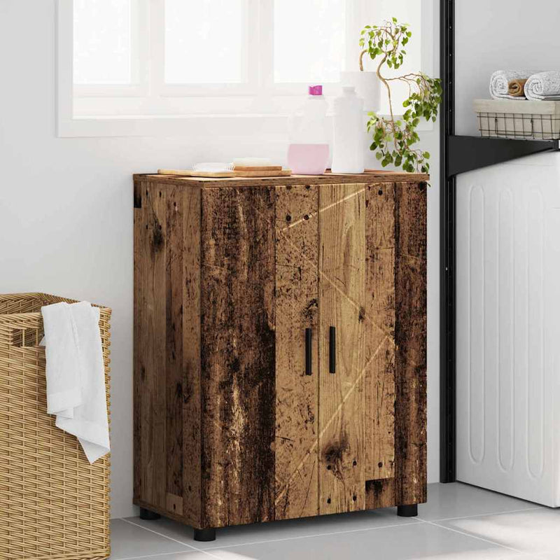 vidaXL Fürdőszoba Székény polcokkal Régi fa 60 x 35 x 80 cm Faanyag