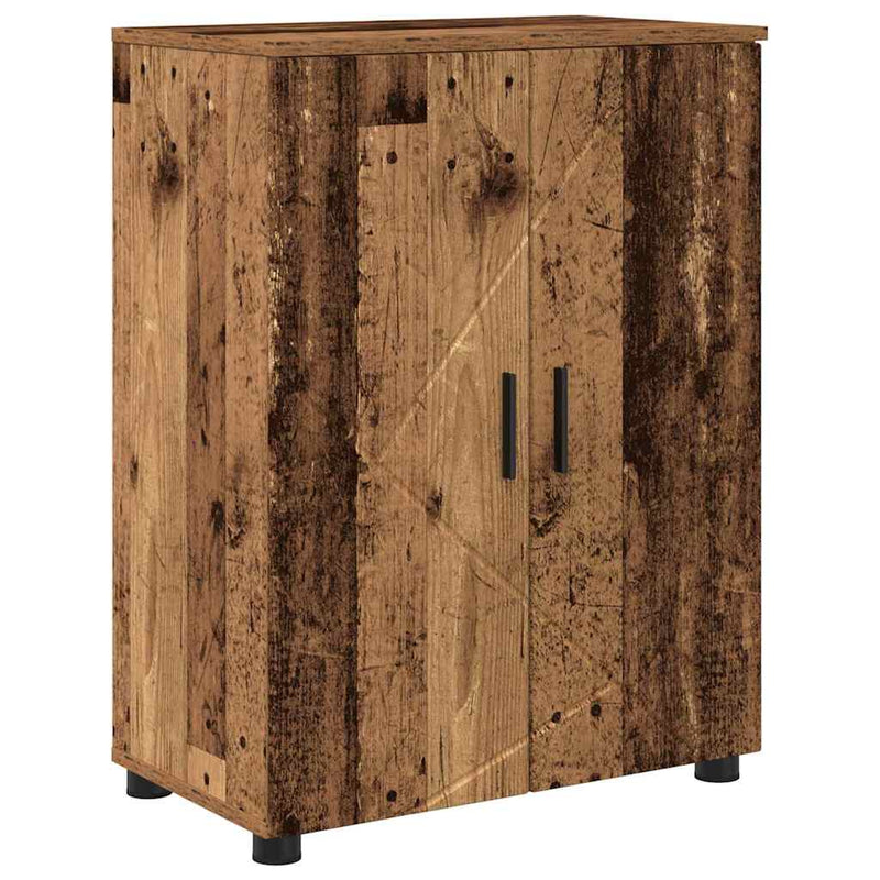 vidaXL Fürdőszoba Székény polcokkal Régi fa 60 x 35 x 80 cm Faanyag