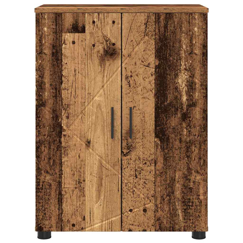 vidaXL Fürdőszoba Székény polcokkal Régi fa 60 x 35 x 80 cm Faanyag