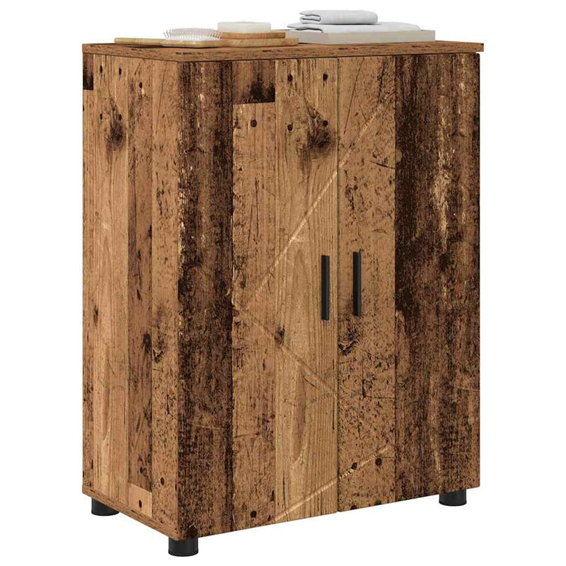vidaXL Fürdőszoba Székény polcokkal Régi fa 60 x 35 x 80 cm Faanyag