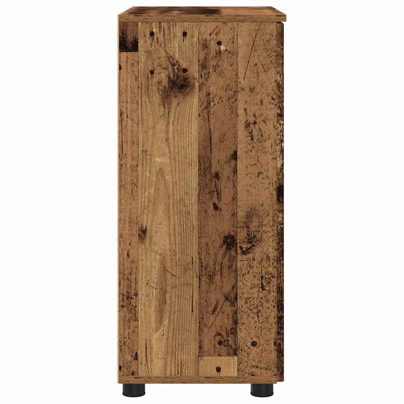 vidaXL Fürdőszoba Székény polcokkal Régi fa 60 x 35 x 80 cm Faanyag