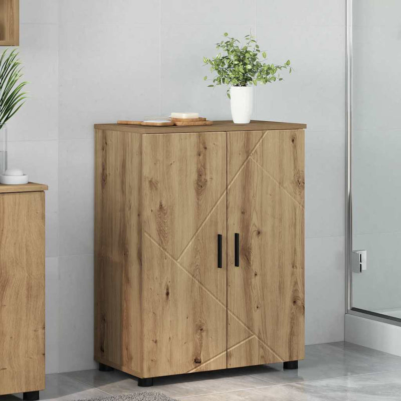 vidaXL Fürdőszoba Székény kézműves tölgy 60 x 35 x 80 cm Faanyag