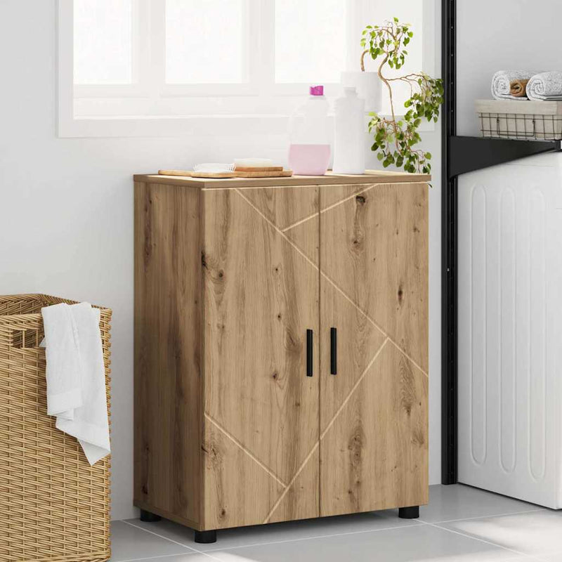 vidaXL Fürdőszoba Székény kézműves tölgy 60 x 35 x 80 cm Faanyag