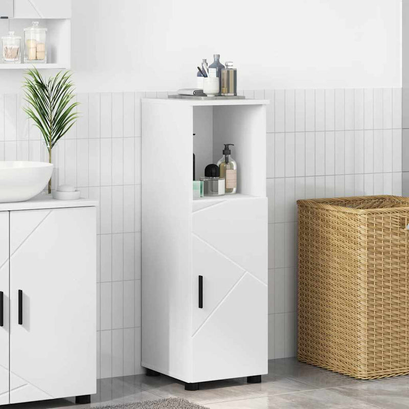 vidaXL Fürdőszoba Székény polcokkal Fehér 30 x 35 x 95 cm Faanyag