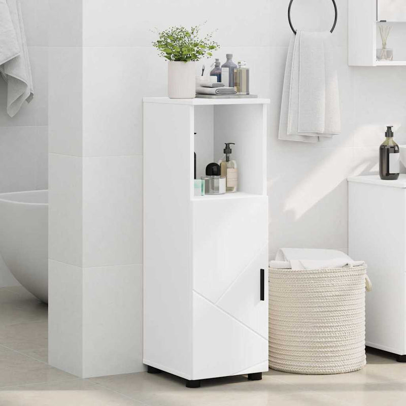 vidaXL Fürdőszoba Székény polcokkal Fehér 30 x 35 x 95 cm Faanyag