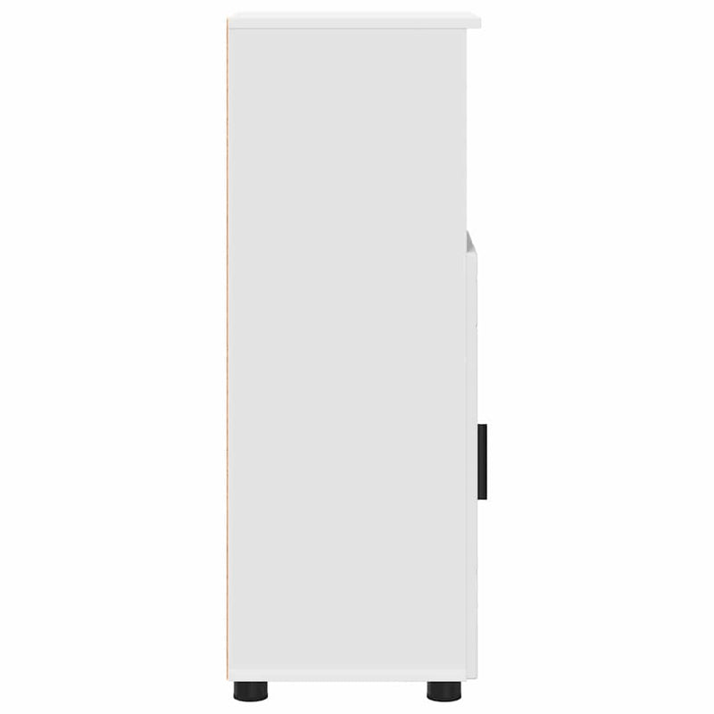 vidaXL Fürdőszoba Székény polcokkal Fehér 30 x 35 x 95 cm Faanyag