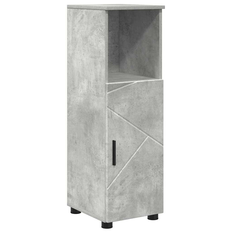 vidaXL Fürdőszoba Székény ajtóval Beton szürke 30 x 35 x 95 cm Faanyag
